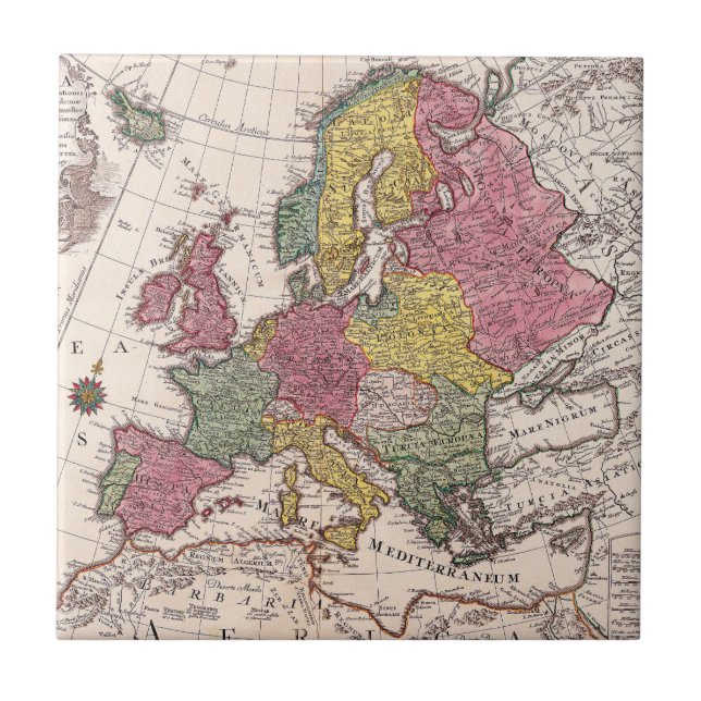 Föråldrad Karta (9) Kakelplatta (Framsidan)