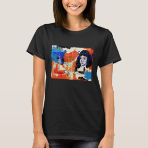 Föräldralös coolaabstrakt MK för svart skiss Tee Shirt