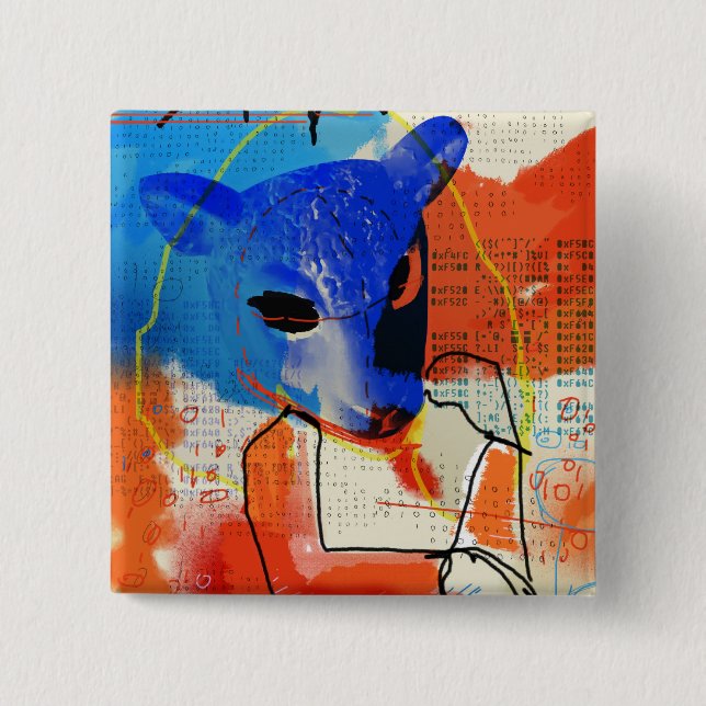 Föräldralös svart | MK - får maskerar silhouetten Knapp (Framsida)