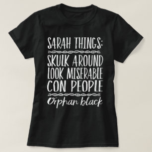Föräldralös svart Sarah sakT-tröja T-shirt