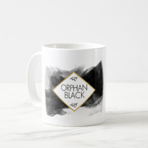 Föräldralös svartsvartvattenfärg kaffemugg