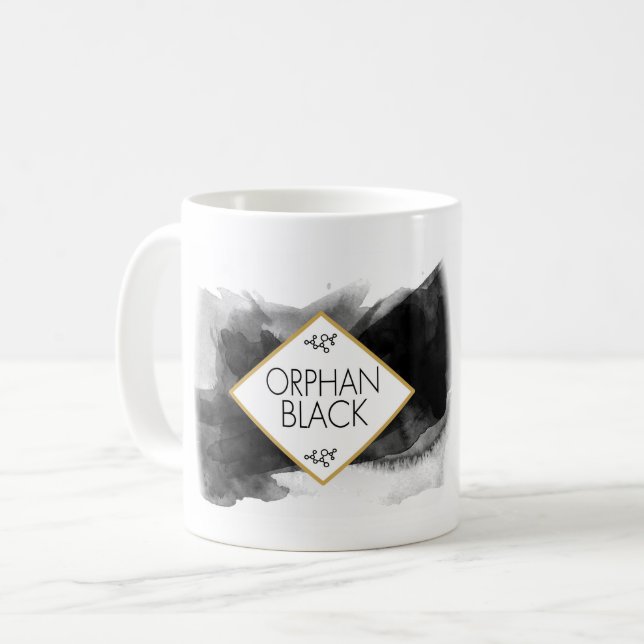 Föräldralös svartsvartvattenfärg kaffemugg (Framsida vänster)