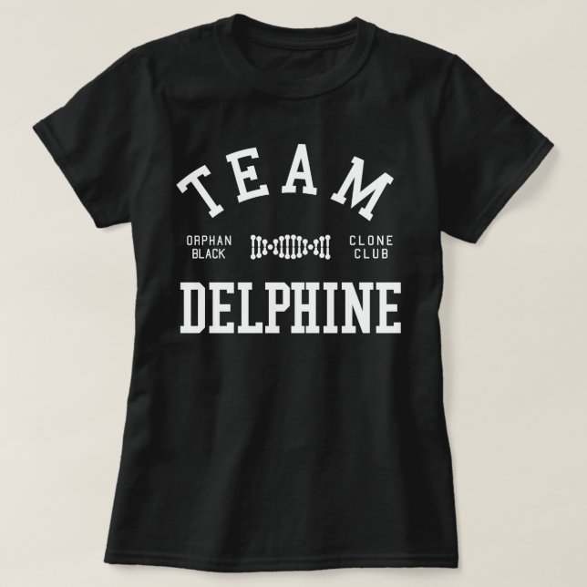 Föräldralöst svart lag Delphine T Shirt (Design framsida)