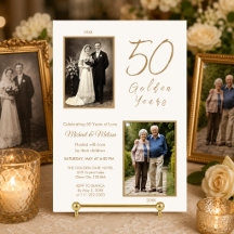 Föräldrar 50-årsjubileums fotoinbjudan