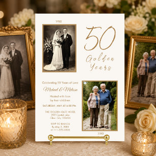 Föräldrar 50-årsjubileums fotoinbjudan inbjudningar
