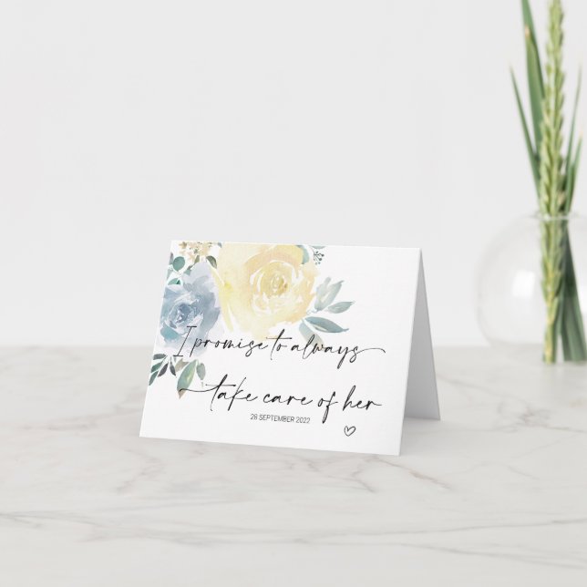 Föräldrar i juridik ger Groom gåva till hennes Brö Kort (Framsida)