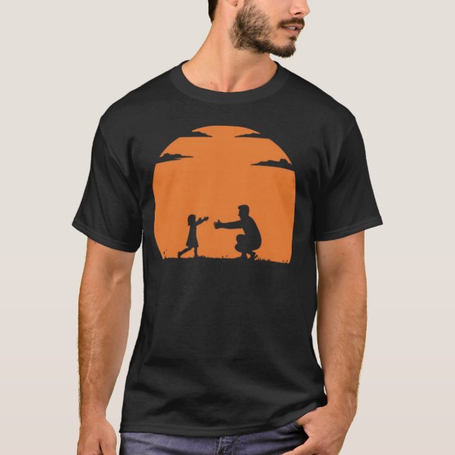 Föräldrar och barns siluett t shirt (Framsida)