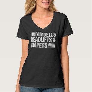 Föräldrar offertgymen American Flagga Dumbbells De T Shirt