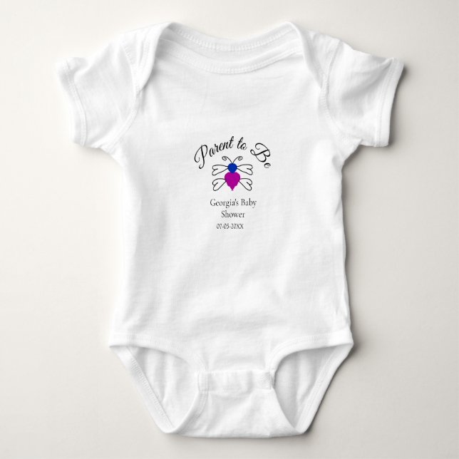 Föräldrar som ska vara blått rosa babyduschhonungs t shirt (Framsida)