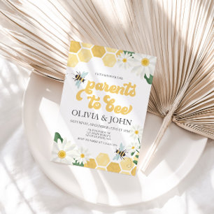 Föräldrar till Bee Baby Shower humlebippresent Inbjudningar