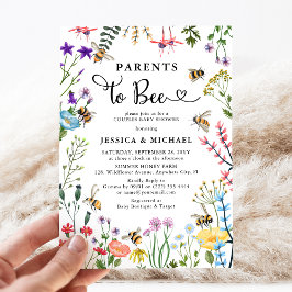 Föräldrar till Bee Wildblomma & BumbleBee Baby Sho Inbjudningar