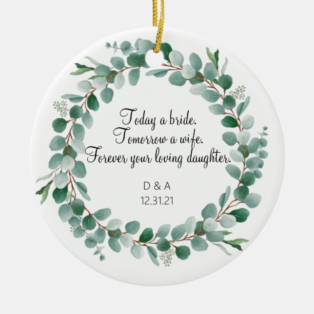 Föräldrar till Bride Ornament Gift - Eucalyptus (Framsidan)