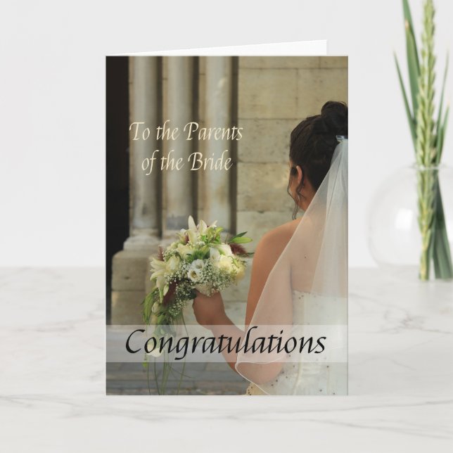 Föräldrar till bruden bröllop grattis kort (Framsida)