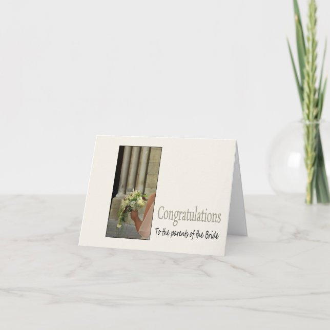 Föräldrar till bruden bröllop grattis kort (Framsida)