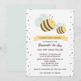 Föräldrar till Bumblebee-par baby shower Inbjudningar
