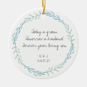 Föräldrar till Groom Ornament Gift - Beach Blue