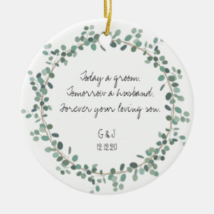 Föräldrar till Groom Ornament Gift - Greenery
