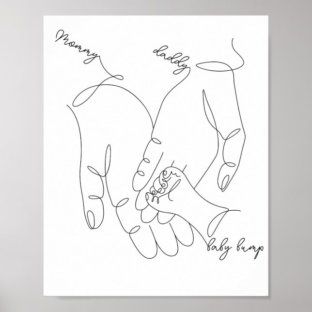 Föräldraranläggning och baby som håller händer poster (Framsidan)