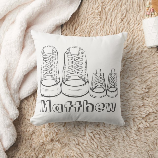 Föräldraren Kid Sneakers Little Baby Shoes Nursery Kudde (Filt)