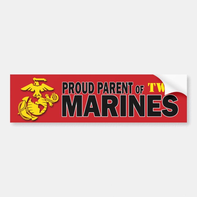 Föräldraren till Många Marines Bumper Sticker Bildekal (Framsidan)