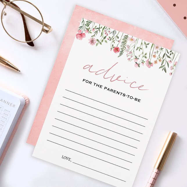 Föräldrarkort för rosa jokerbabydusch rådkort (Skapare uppladdad)