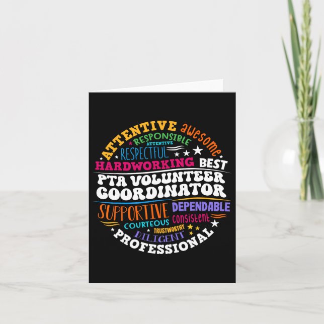 Föräldrarlärarorganisationen Pta Volunteer-samordn Kort (Framsida)