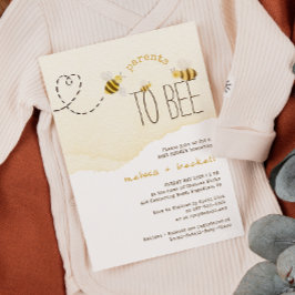 Föräldrarna av sockerbiträde till Bee Par Baby Sho Inbjudningar