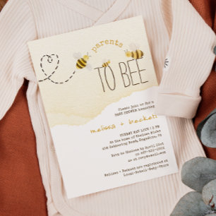 Föräldrarna av sockerbiträde till Bee Par Baby Sho Inbjudningar