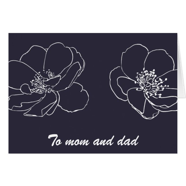 Föräldrarna Mamma och Pappa Bröllop Tack Hälsningskort (Framsidan Horizontal)