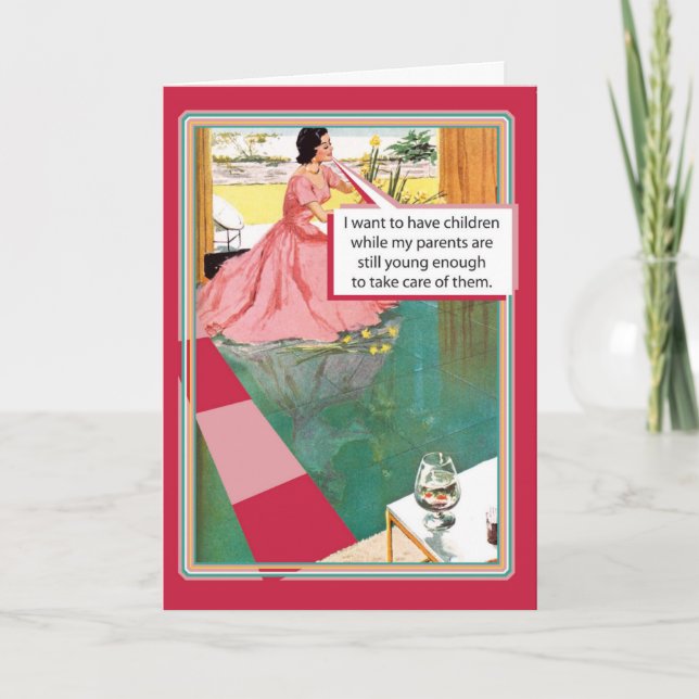 Föräldrarna Stilla Unga Funny Hälsning Mors dag Kort (Framsida)