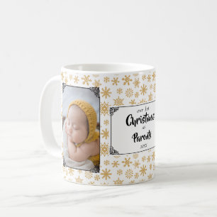 Föräldrarna till första jul, Snöflingor Fotokaffe Kaffemugg