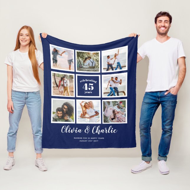 Föräldrarnas Bröllop-årsjubileum PHOTO-Anpassnings Fleecefilt (På plats)