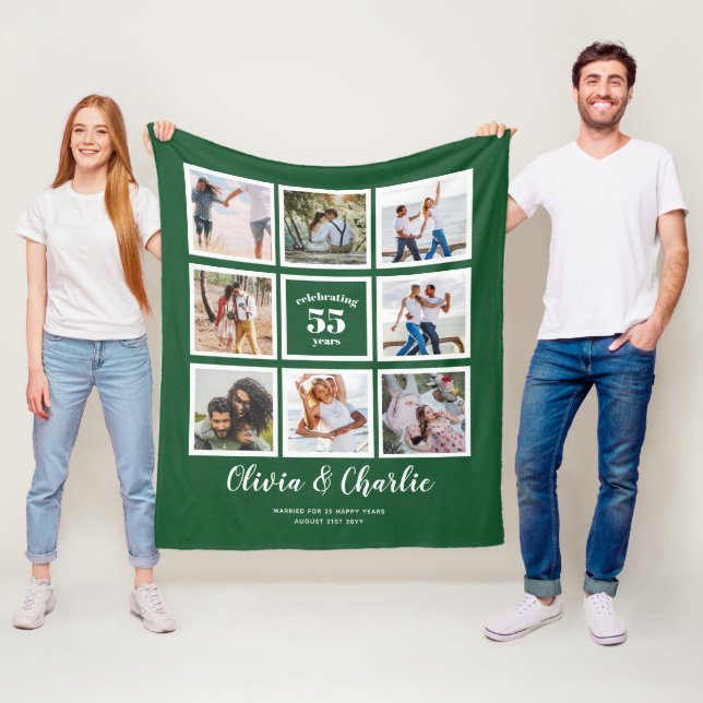 Föräldrarnas Bröllop-årsjubileum PHOTO-Anpassnings Fleecefilt (På plats)
