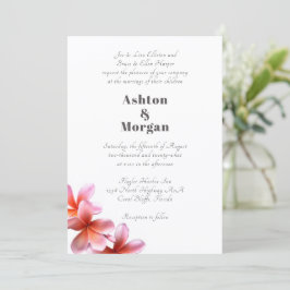Föräldrars Namn Rosa Frangipani Bröllop Inbjudningar