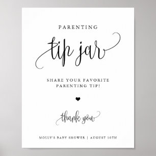 Föräldrarskylt Burk, minimalistisk kalligrafi Poster