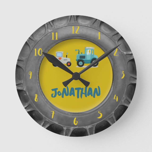 Föräldraskäggaren Wall Clock, älskare, pojkar i na Rund Klocka (Framsida)