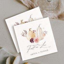 Förälsad pumpa höstbröllop pappersservett