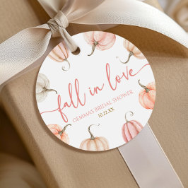 Förälsad Rosa Pumpa Bröllopsdusch Gåvor Etiketter