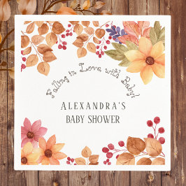 Förälska dig i Blommig Höst Bebis Shower Pappersservett