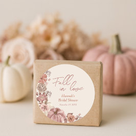 Förälska dig i höst Pumpa Bröllopsfest Runt Klistermärke