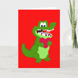 Förälskad alligator helgkort