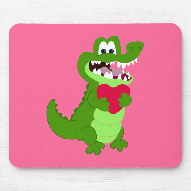 Förälskad alligator musmatta (Framsidan)