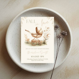 Förälskad Baby Shower - Höstlöv Tema Inbjudningar