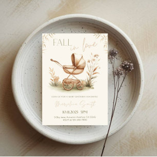 Förälskad Baby Shower - Höstlöv Tema Inbjudningar