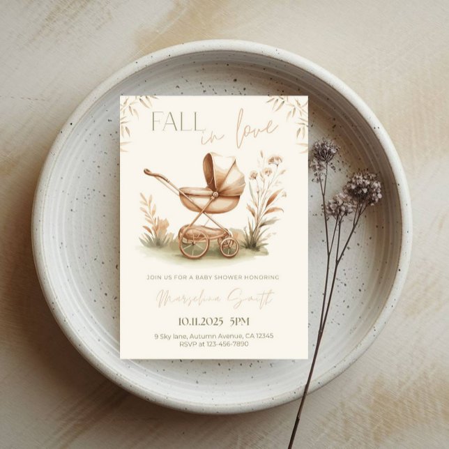Förälskad Baby Shower - Höstlöv Tema Inbjudningar (Skapare uppladdad)