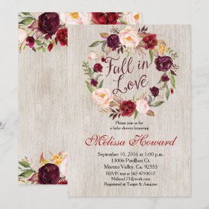 Förälskad baby showerinbjudan för nedgång inbjudningar