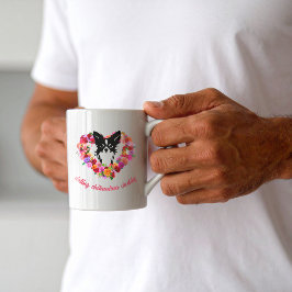 förälskad chihuahua pappa rosor hjärta Fars dag Kaffemugg