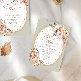 Förälskad Elegant Höst Blommig Baby Shower Inbjudningar