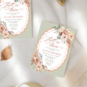 Förälskad Elegant Höst Blommig Baby Shower Inbjudningar