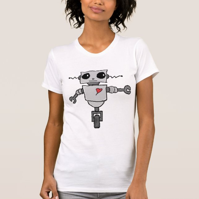 Förälskad gullig robot t-shirt (Framsida)